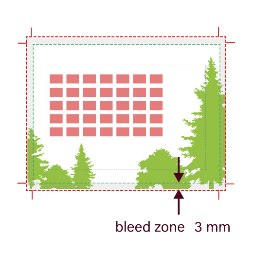 calendar bleed zone 3mm